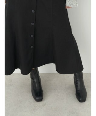 earth music&ecology フロントボタンスカート Black