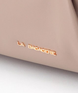 LA BAGAGERIE シープレザー　ギャザーミニバッグ グレージュ