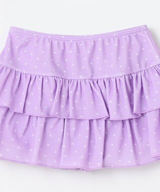 ANY KIDS 花柄×ドット柄 セパレート 水着 オフ花柄×ラベンダードット