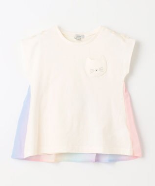 ANY KIDS バックシャン Tシャツ エクリュ×レインボー