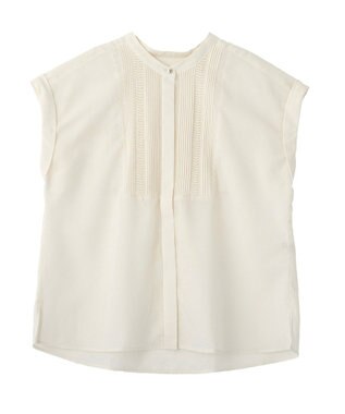 YECCA VECCA スモッキングピンタックシャツ Off White