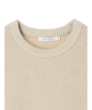 AMERICAN HOLIC クルーネック編み違いニットチュニック Light Beige
