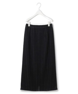 ICB L ハウンドトゥースフロッキーレース スカート ブラック系