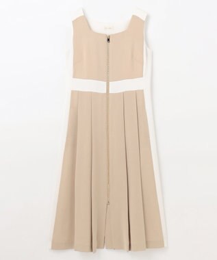 GRACE CONTINENTAL ラインバイカラードレス ベージュ
