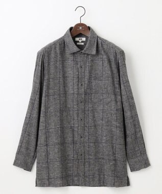 JOSEPH ABBOUD 【キングサイズ・柔らかな肌触り】 オーガニックラフィ グレンチェックシ ャツ