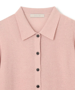 UNFILO ファインアルパカ 襟付きカーディガン ピンク