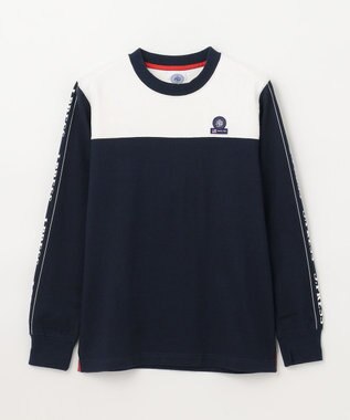 J.PRESS KIDS 【140-170cm】切替×袖プリント 長袖Tシャツ ネイビー系
