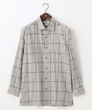 JOSEPH ABBOUD 【キングサイズ・柔らかな肌触り】 オーガニックラフィ グレンチェックシ ャツ