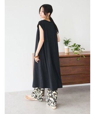 CRAFT STANDARD BOUTIQUE 接触冷感機能性フレンチスリーブワンピース Black