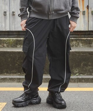 WEGO 【ユニセックス着用ITEM/ウエストゴム】イージーパイピングカーゴパンツ