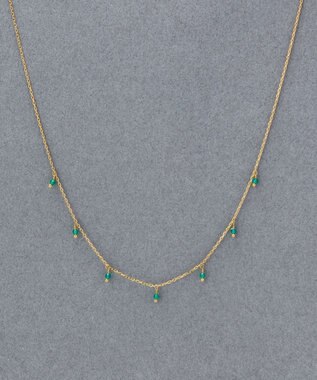 Phoebe 【金属アレルギー対応】カラージェムステーションネックレス/天然石/サージカルステンレス グリーン