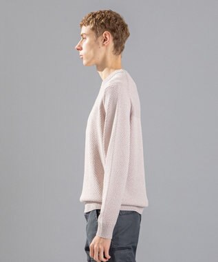 JOSEPH HOMME 【LEON 掲載】シルクバルキーハニカム　クルーネックニット ローズ系