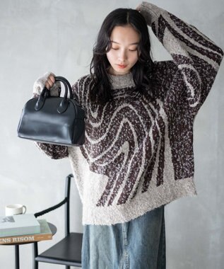 WEGO 幾何学柄ニットプルオーバー 柄3