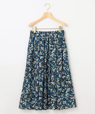 組曲 ニュアージュフラワープリント スカート ブルー系5