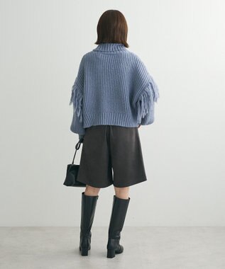 Green Parks ・ｓｗｉｎｇ　ｂｙ　フリンジタートルニット Blue