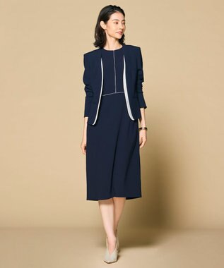 BEIGE， 【Lsize・セットアップ対応】CINDY / ダブルカラージャケット Navy x White