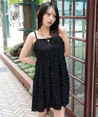 WEGO ティアードキャミワンピース ブラック