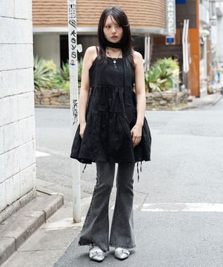 WEGO ティアードキャミワンピース ブラック