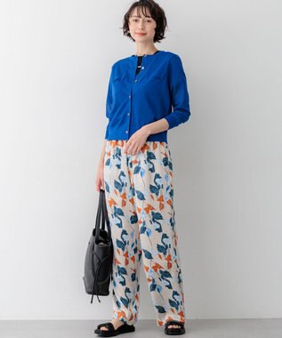 23区 【先行予約/WEB&一部店舗限定カラーあり】シャイニーシアー フラップポケット カーディガン [WEB&一部店舗限定]ブルー系