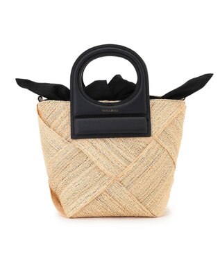 23区 VIOLAd'ORO アバカメッシュ レザーハンドル バケツバッグ ベージュ系