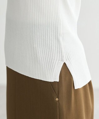 YECCA VECCA シアーMIX5分袖ニット Off White