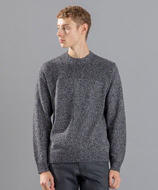 JOSEPH HOMME 【LEON 掲載】シルクバルキーハニカム　クルーネックニット ブラック系