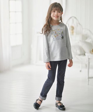 組曲 KIDS 【18-24㎝】かんたんストラップ バレエシューズ ネイビー