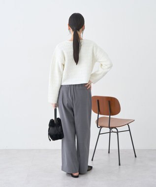 earth music&ecology ニットツイードジャケット Ivory