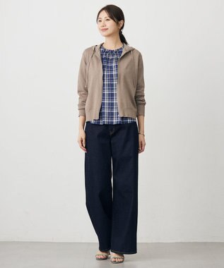 J.PRESS LADIES プロビスストライプ＆チェック カットソー ブルーチェック系