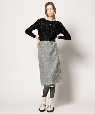 TOCCA SPANGLE OF FLOWER スカート グリーン系5