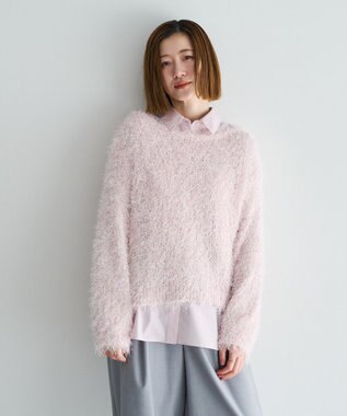 YECCA VECCA ラメ混シャギーニット Pink