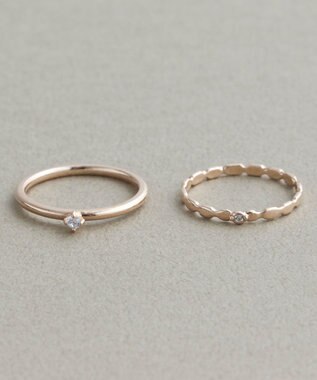 Phoebe 【金属アレルギー対応】2setグレイングリッターリング シャンパンゴールド シャンパンゴールド
