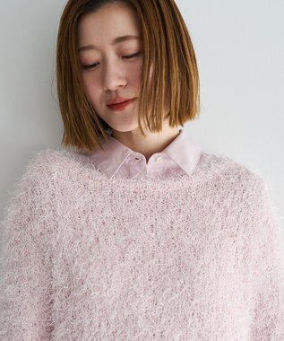 YECCA VECCA ラメ混シャギーニット Pink