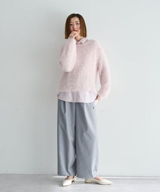 YECCA VECCA ラメ混シャギーニット Pink