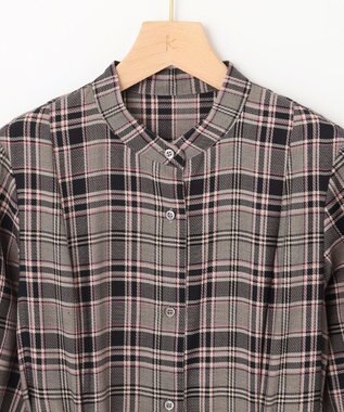 組曲 シアーツイルチェック ワンピース ベージュ系3