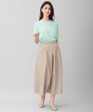 自由区 【アンサンブル対応・洗える】シャインハイゲージ5分袖 ニット ミント