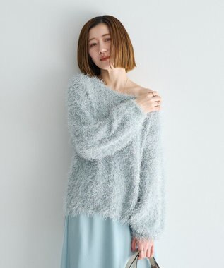 YECCA VECCA ラメ混シャギーニット Light Gray