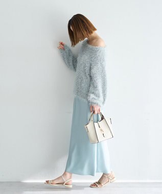 YECCA VECCA ラメ混シャギーニット Light Gray