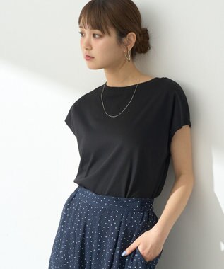 earth music&ecology 【接触冷感/洗濯機可】フレンチＴ Black