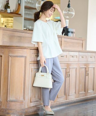 ANY SIS 秒映えセレモニー セットアップ 半袖 オフ×ライトブルー