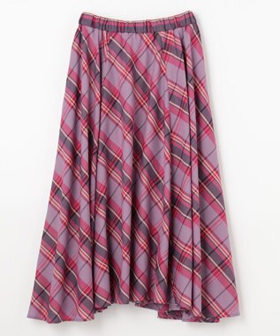 ANY 【ウエストゴム】マドラスチェック スカート ピンク系