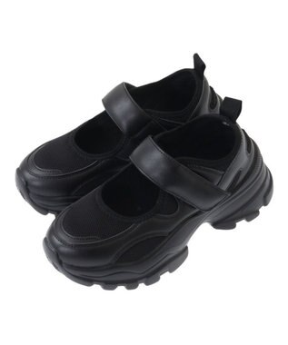 Green Parks ＲＵＰＩＳ．　厚底ベルトスニーカー Black