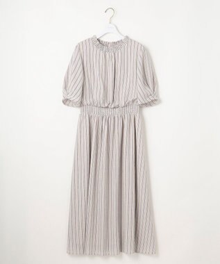 ANY SIS 【洗える】サッカーストライプ ワンピース アイボリーベース