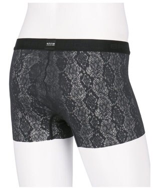 WACOAL MEN ボクサーパンツ【レースボクサー】フロント快適グラマラス 通気性 フリーなカッティング(裾部分) 前閉じ レース 下着 GT3341 /ブロス バイ ワコールメン ブラック