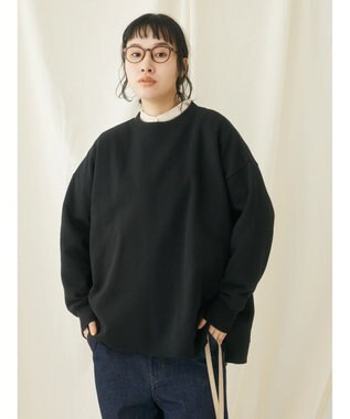 CRAFT STANDARD BOUTIQUE 裏起毛クルーネックチュニック Black