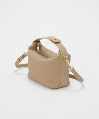 TOPKAPI 【TREASURE TOPKAPI】シュリンクレザー ハンドルオープン ミニ ショルダーバッグ グレージュ