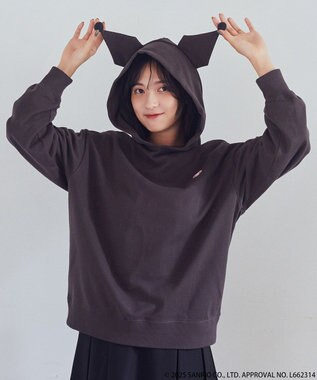 earth music&ecology マイメロディ＆クロミ／ｅａｒｔｈ　耳付きフーディー Charcoal Gray