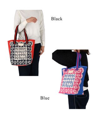 tsumori chisato CARRY ダイヤモンドフラワー トートバッグ リバーシブル 花柄 ブラック