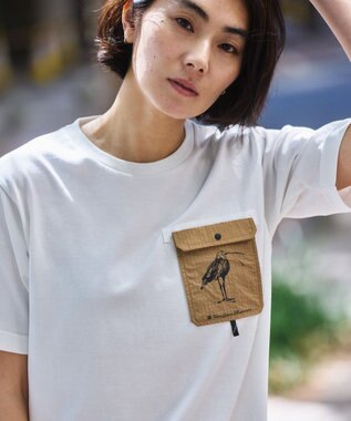 JOSEPH ABBOUD MOUNTAIN 【CREA掲載・テーム ヤルヴィモチーフ・サスティナブル】ビオグレース天竺ｘリップストップTシャツ ホワイト系