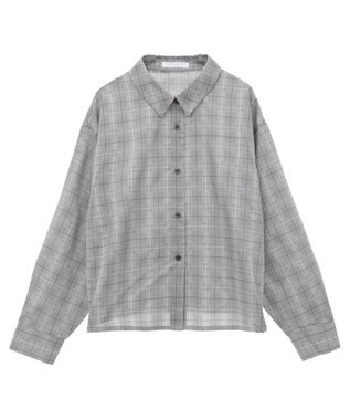 Green Parks サイドドロストショート丈シャツ（チェック） Check